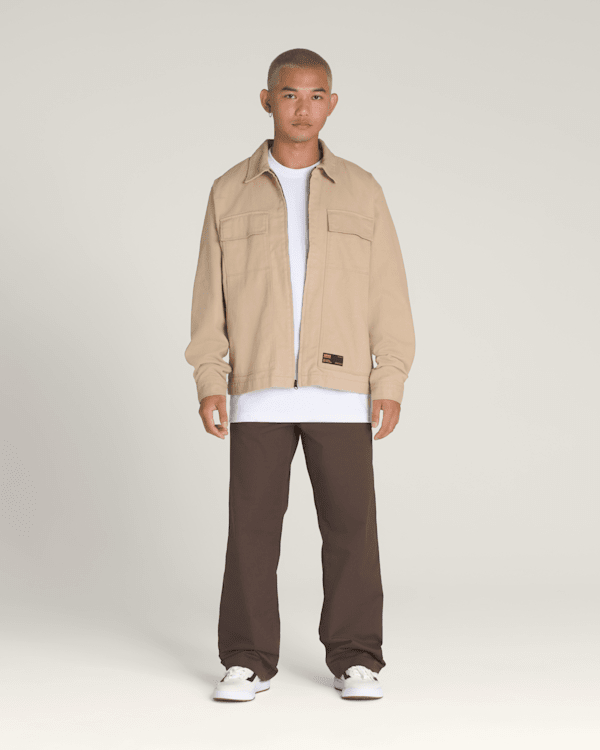 McAvoy Zip Station Jacket in Incense Tan Brown | Vans