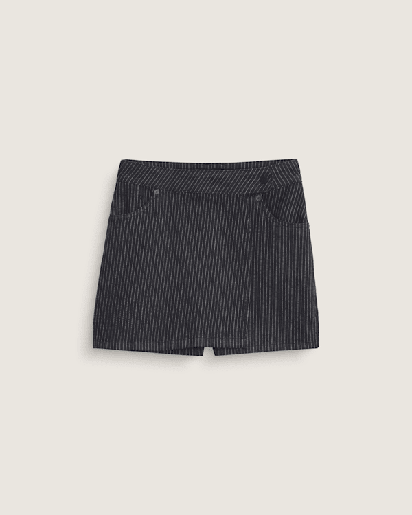 パンツ Verlet Tweed Mini Skort black M Seam Detailing Belted Pleated Mini Skirt in Black - Retro