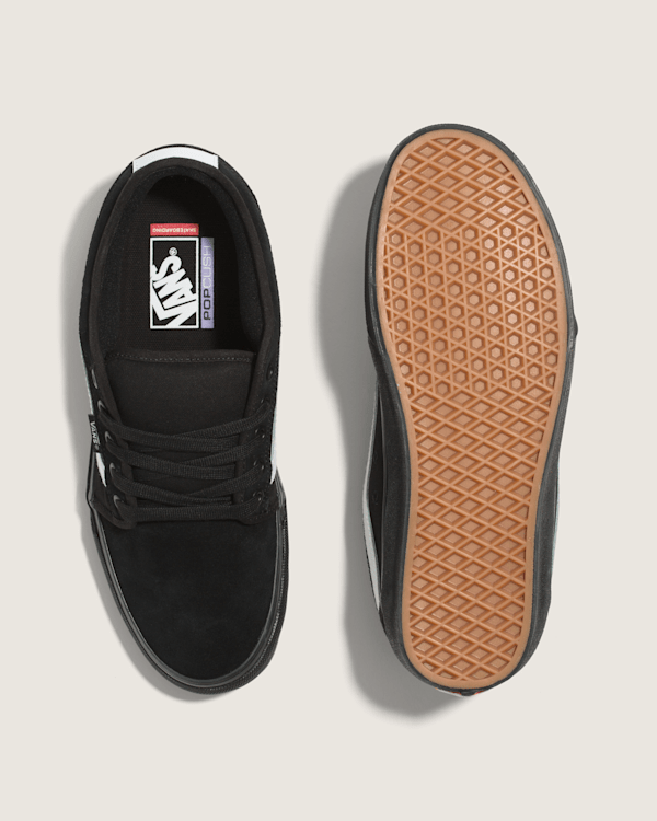 Skate Chukka Low Sidestripe Shoe in Black / White | Vans
