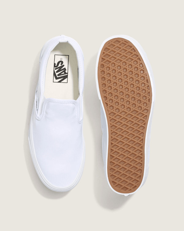 Classic Slip-On Platform Shoe in White Vans