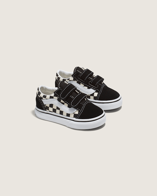 Toddler Old Skool V Checkerboard Shoe en Black White Vans CA