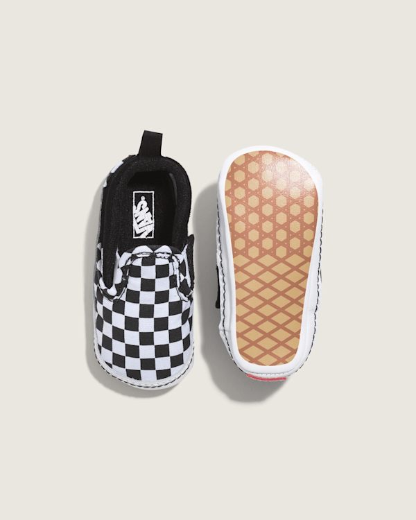 Infant Slip-On V Checkerboard Crib Shoe