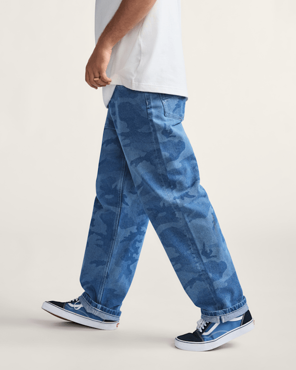 Check-5 Loose Denim Pants in Stonewash Blue | Vans