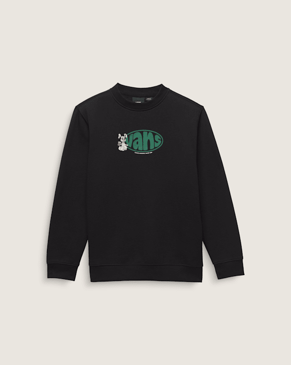 【VANS】 x Bolin Crew Neck Sweatshirt ★ Vans Vault OG Fleece Men's Sweatshirt Black VN0A5FFCBLK