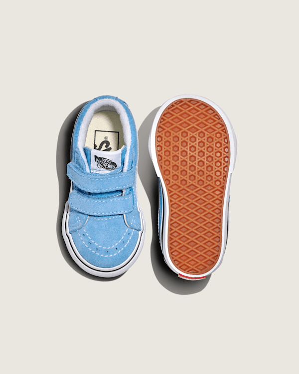 M100匹 Little Kids Sk8-Mid V Shoe in Glitter Leopard / Pastel Blue