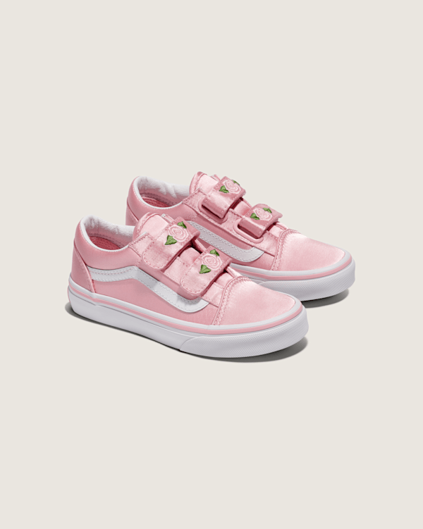 オールドローズ　アンテリージェEX ＆　SK II Little Kids Old Skool V Satin Shoe in Rose Pink | Vans