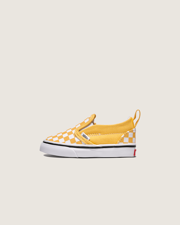 Vans Toddler Classic Slip-On V Checkerboard Shoes (Banana Cream Yellow / White) - 9.5