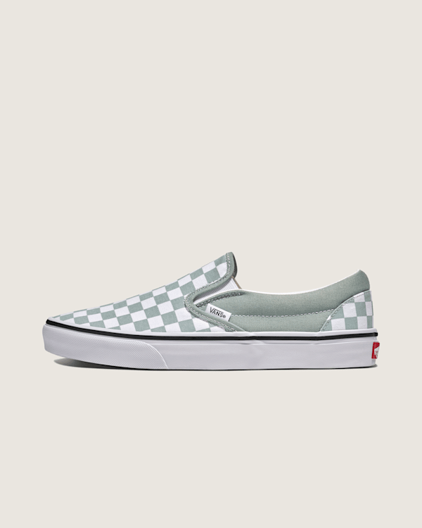 Classic Slip-On Checkerboard Shoe in Pure Grey / White | Vans