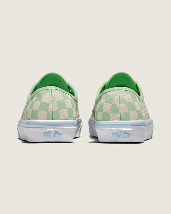 Checkered Slip Vans Slip On Mint Green Authentic Suede