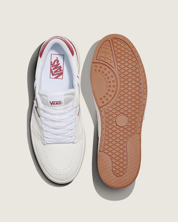 Lowland Shoe in White Red Vans
