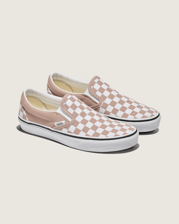 Vans Checkerboard Vans Slides Tan Vans Women's Classic Slip-On