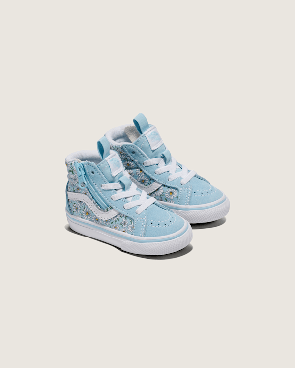 Toddler Sk8-Hi Reissue Side Zip Daisies Shoe in Blue / White