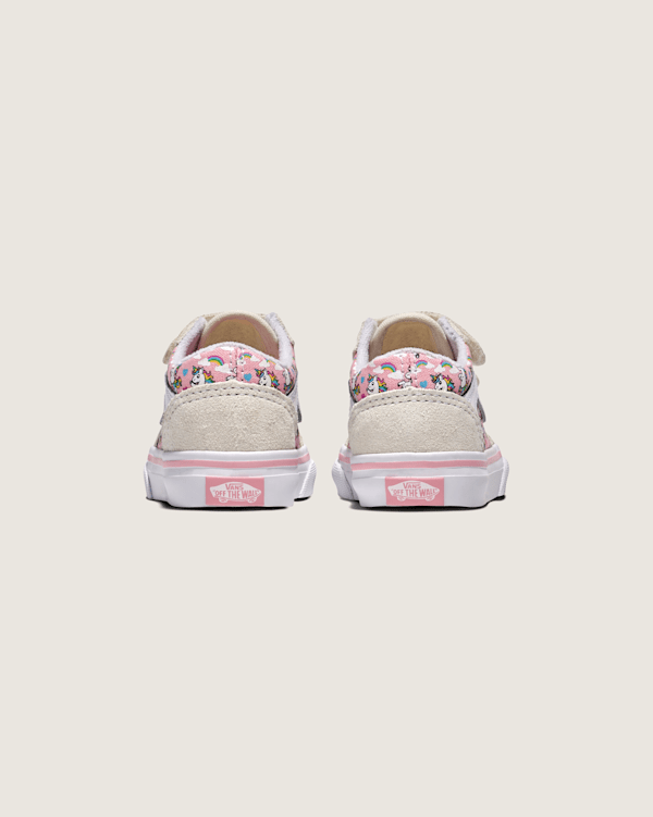 ユニコーン Toddler Old Skool V Unicorn Shoe in Unicorn White / Pink | Vans
