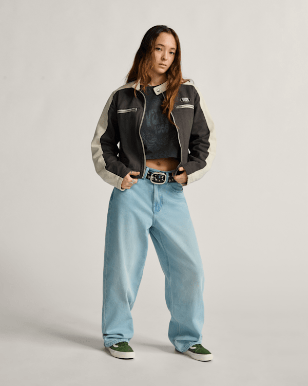 Leather Jacket Black Classic Vans Outfit Engine-Hawk Women