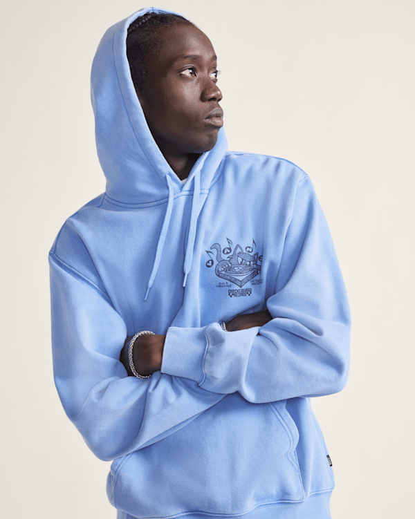 Scratched Records Pullover Hoodie en Tranquil Blue | Vans CA