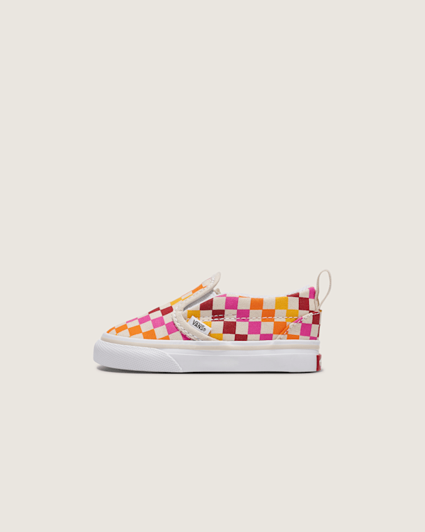 Toddler Classic Slip-On V Checkerboard Shoe in Rainbow