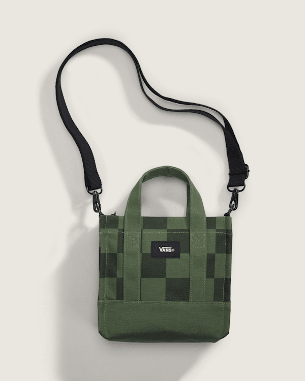 Lil Pergs Tote Bag in Checkerboard Pine Forest Green | Vans