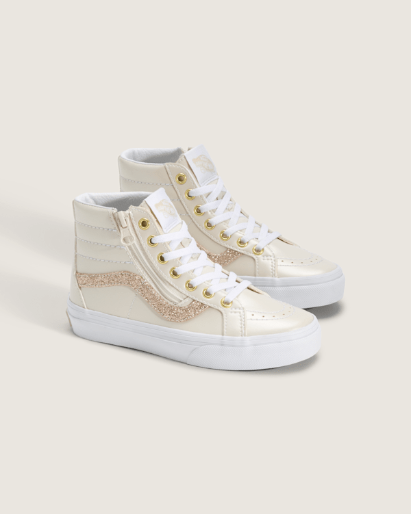 Little Kids SK8-Hi Side Zip Shoe in Dazzled Turtledove White | Vans
