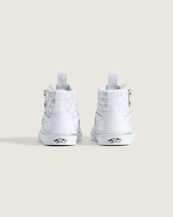 Toddler SK8-Hi Side Zip Checkerboard Shoe in Checkerboard Silver