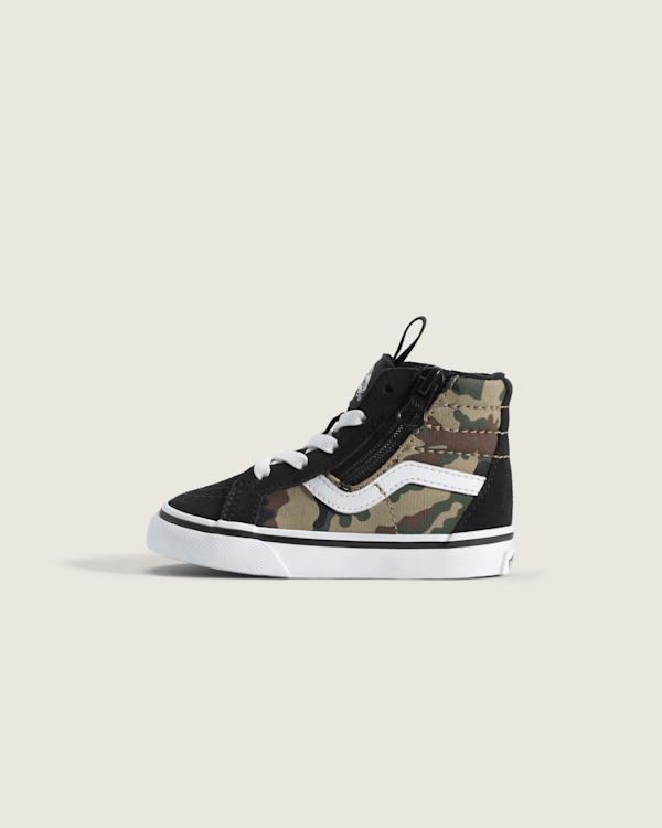 Vans Toddler SK8-Hi Side Zip Shoes (Camo Black / Green) - 4.0