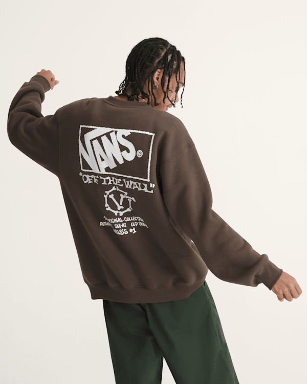 Circle Bones Formula Crew Sweatshirt in Coal Brown | Vans