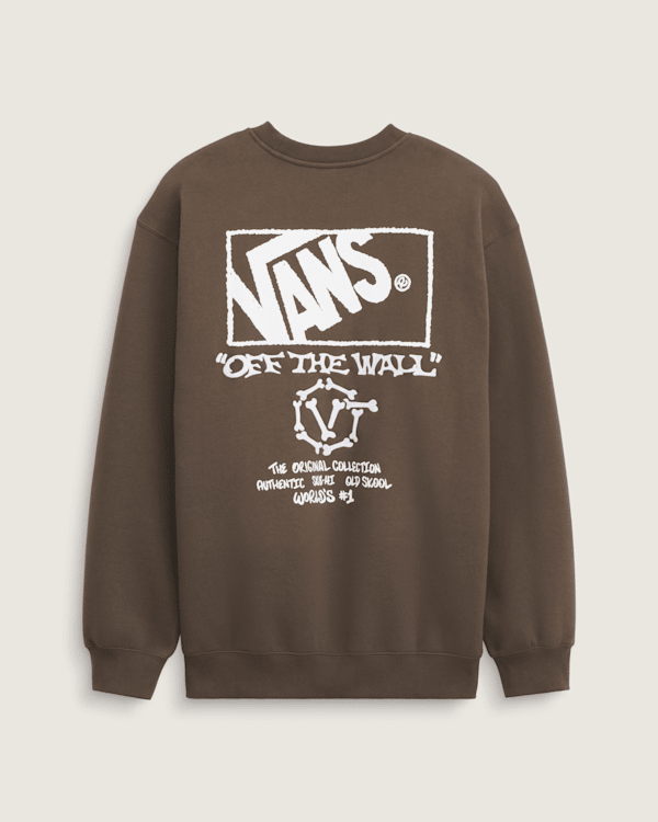 【英国限定】Vans Circle Logo Hoodie Circle Bones Formula Crew Sweatshirt in Coal Brown | Vans