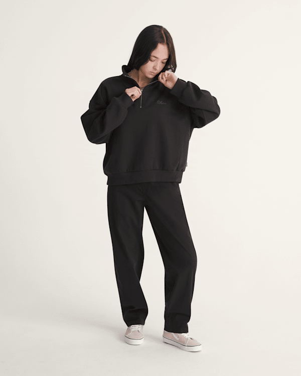 レディースウェア WM VEAL LOGO MOCK NECK SHIRTS BLACK Women's Mock-neck top in faded chenille | Black | Diesel