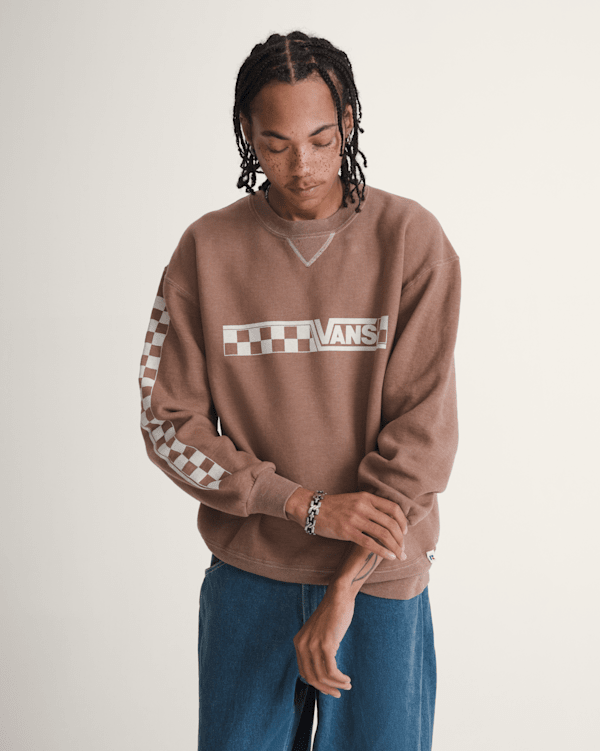 Waffle Shop Checkerboard Vans Style Crew Sweatshirt