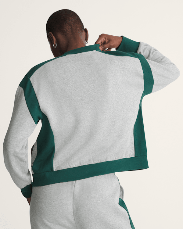 Rookie Track Zip Sweatshirt in Grey / Emerald Green | Vans