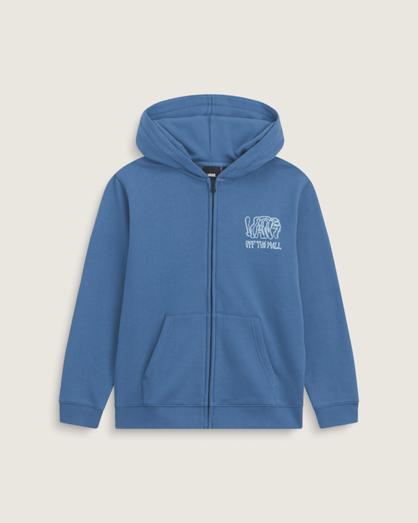 Kids Rippled Zip Hoodie in True Navy Blue | Vans