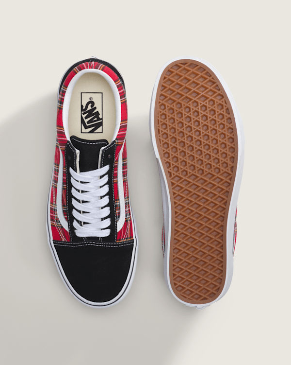 Men\'s 12 Vans Old Skool Plaid Red VN000E9TRED Tartan Black White Skate NIB Vans Old Skool Sneakers | Men main image 2