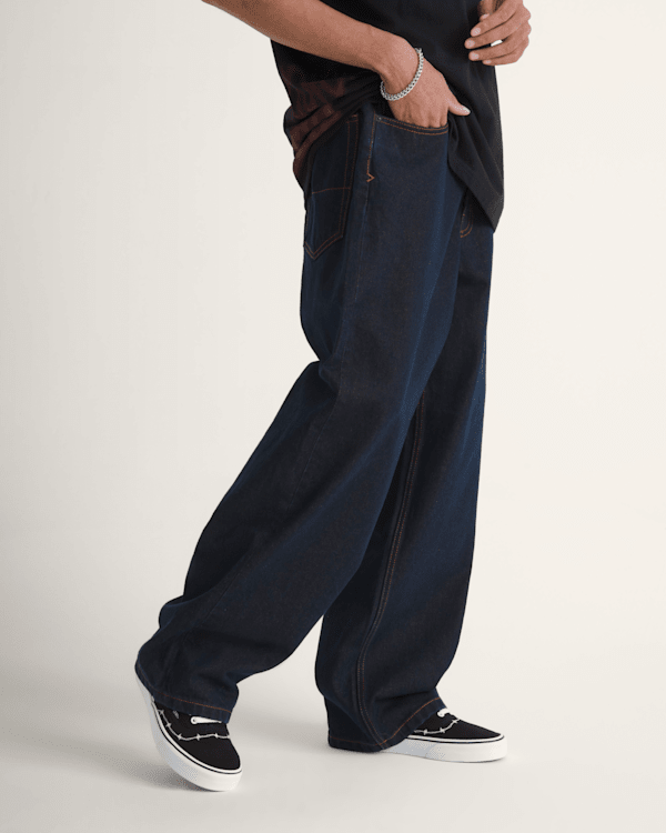 Check-5 Baggy Denim Pants in Dark Rinse Blue | Vans