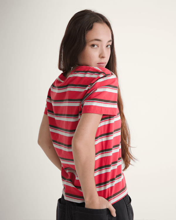 Salton Stripe Shirt en Crimson Haze Red | Vans CA