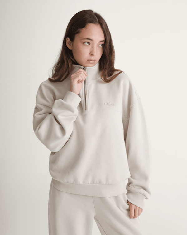 Script Logo Mock Neck Sweatshirt in Taupe Mist Grey | Vans