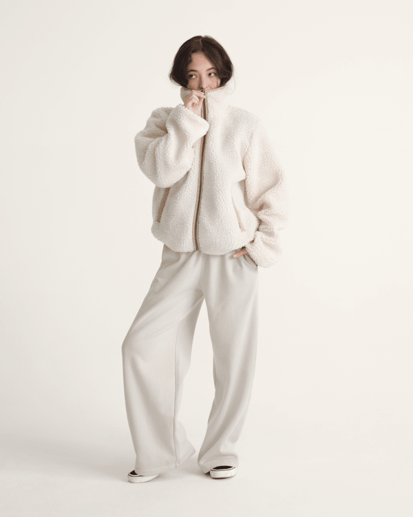 Misty Fog High Pile Jacket in Egret Beige | Vans