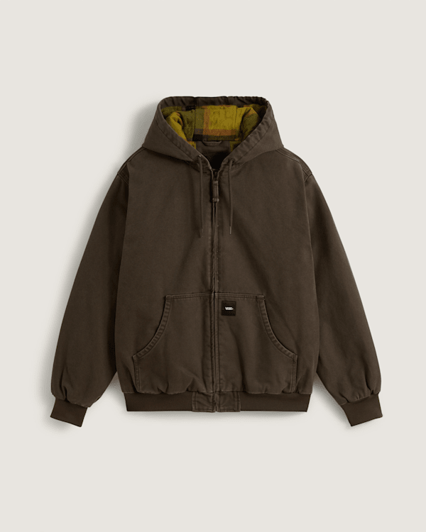 Workwear Canvas Full Zip Jacket in Coal Brown | Vans