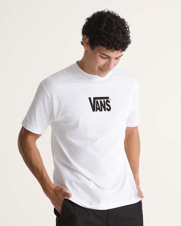 Stretch Logo T-Shirt in White / Black | Vans