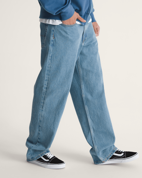 Check-5 Loose Denim Pants in Stonewash Blue | Vans