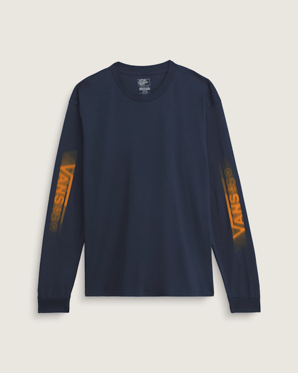 Blur Drop Long Sleeve T-Shirt in Navy | Vans