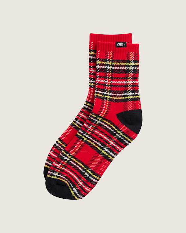 Drop V Plaid Half Crew Socks