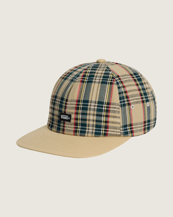 Drop V Plaid Jockey Hat in Oatmeal Beige | Vans
