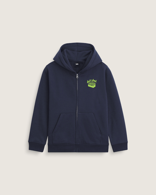 Kids Hot and Fresh Full Zip Sweatshirt in Parisian Night Blue | Vans