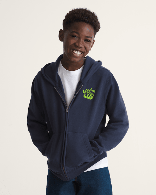 Kids Hot and Fresh Full Zip Sweatshirt in Parisian Night Blue | Vans