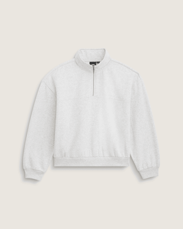 Script Logo Mock Neck Sweatshirt in White Heather | Vans