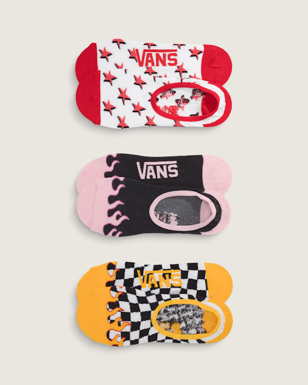 Jacquard Ticker Canoodle Socks 3-Pack in Racing Red | Vans
