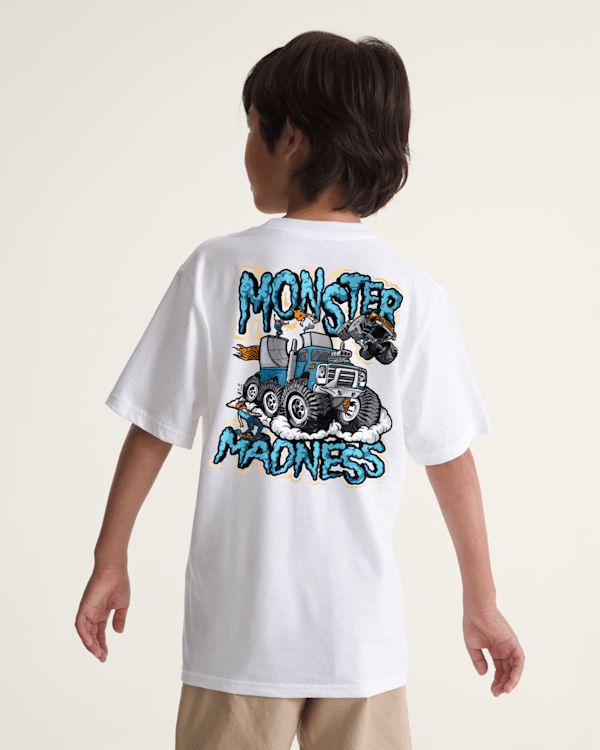 Kids Monster Madness T-Shirt in White | Vans