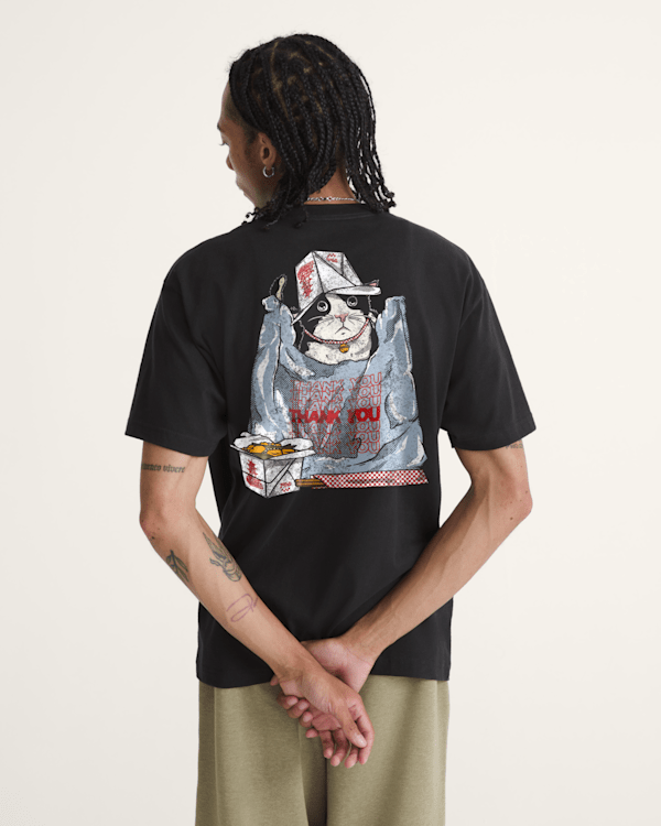 VANS フットボールシャツ　スカル VANS OFF THE WALL ガイコツ柄 ロゴ入り Tシャツ 黒色 ドクロ スカル