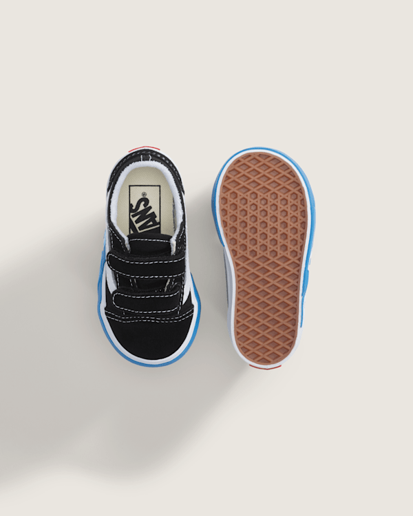 Toddler Old Skool V Shoe in Black / Bright Azure Blue | Vans