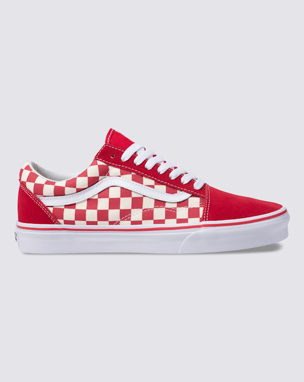 vans shoes black and red old skool checkerboard vans