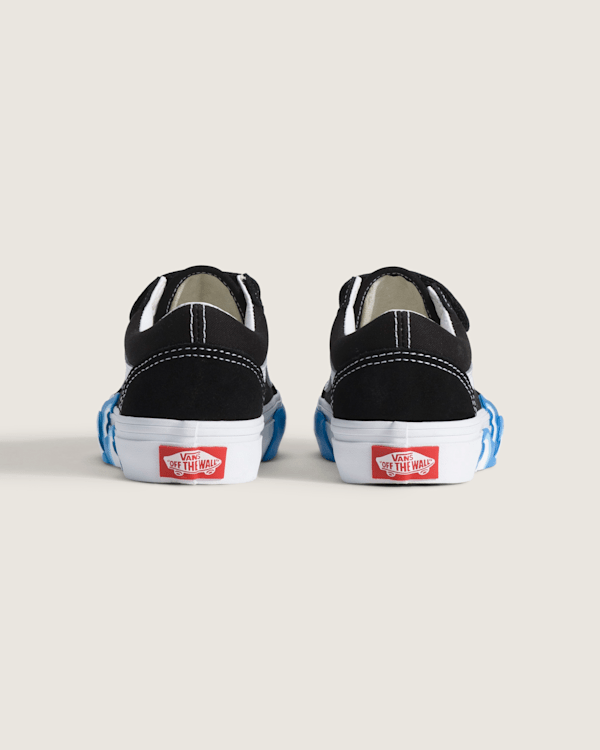 Little Kids Old Skool V Shoe in Black / Bright Azure Blue | Vans